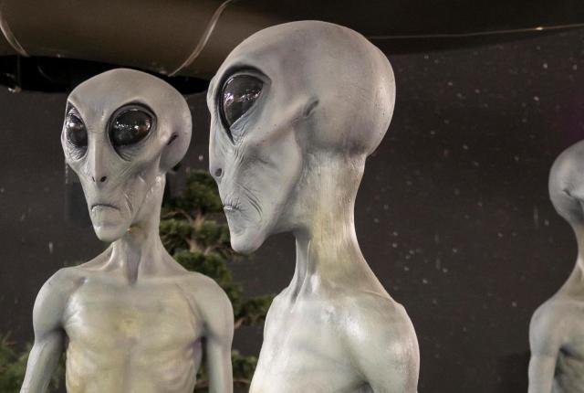 Alien models at the International UFO Museum and Research Center, in Roswell, New Mexico Magazine