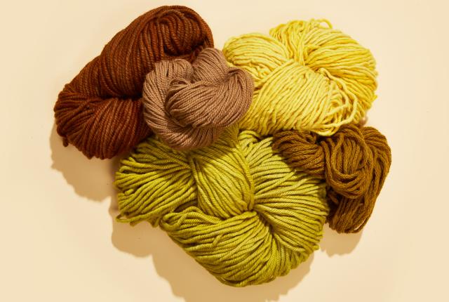 Hand-dyed yarns from Wild West Weaving