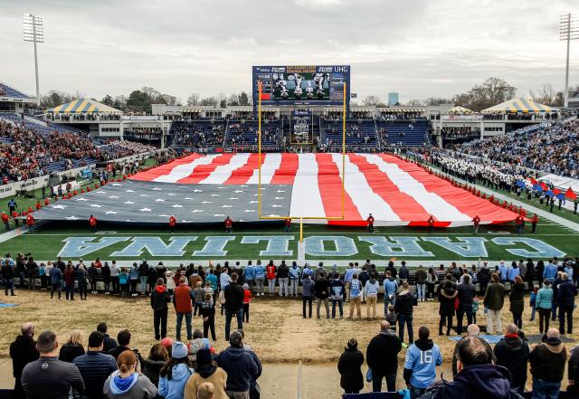 Navy Marine Corps Stadium field on game day at Military Bowl 2019