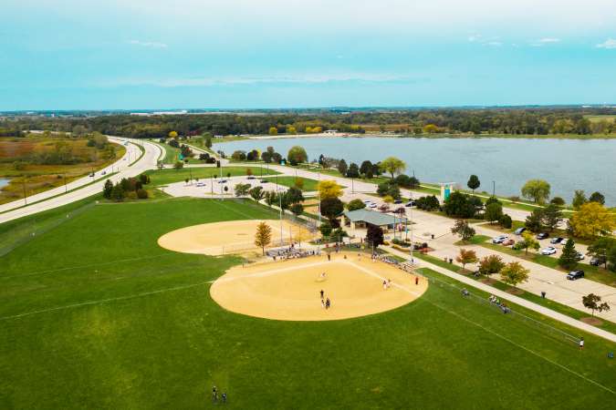 Aerial of South Ball Fields at RecPlex