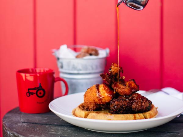 Boon Fly Café chicken and waffles for brunch