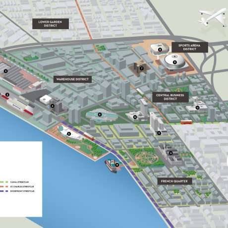 New Orleans Downtown Map - Stylized JPEG