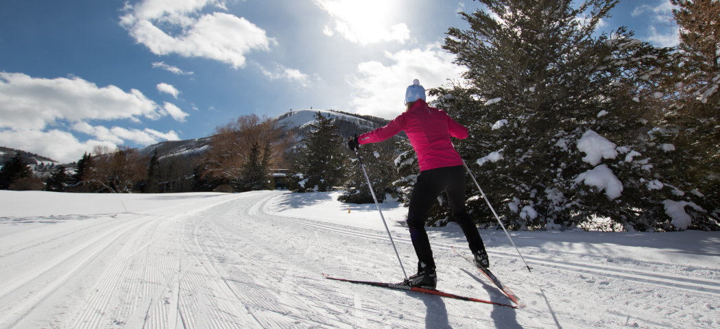 Woman Nordic Skiing during the day