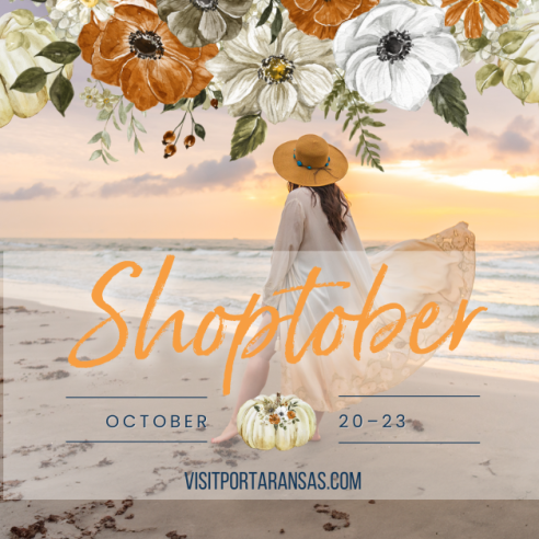 Banner in fall colors reading Shoptober, October 20–23