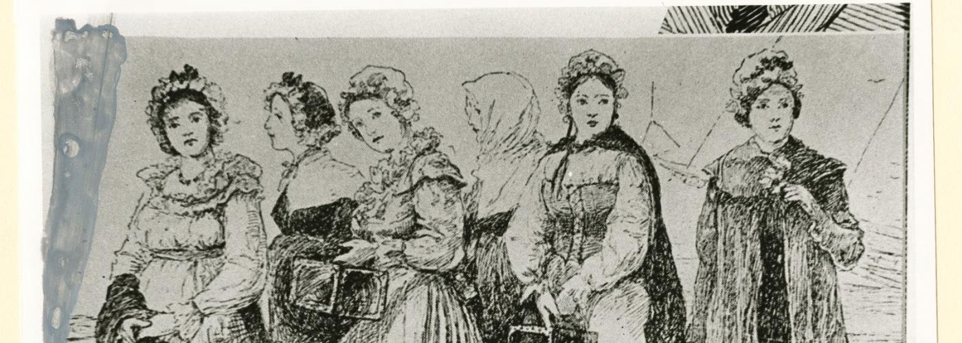 The Arrival of the Casket Girls (Illustration)