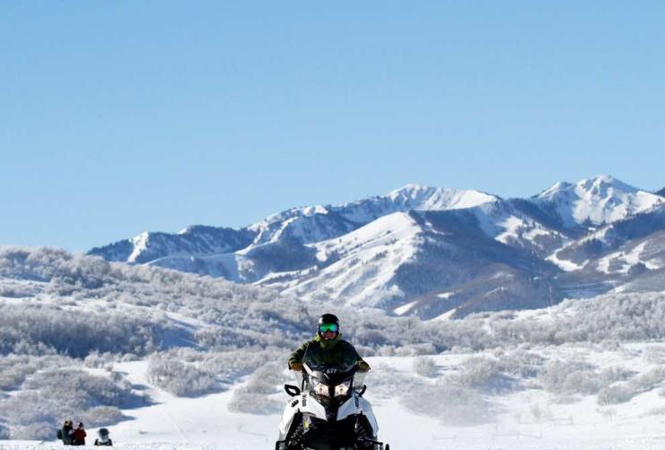 Snowmobiling at Deer Valley Utah