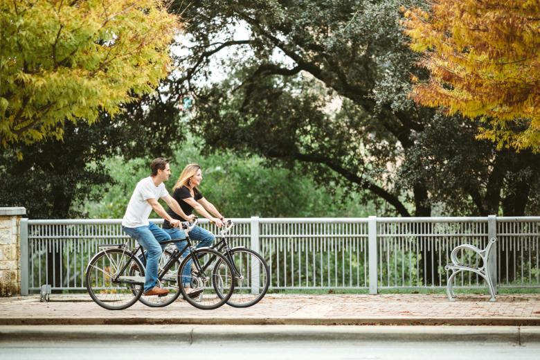 Mature Couple on Bikes in Austin Texas