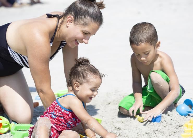 Family at the beach