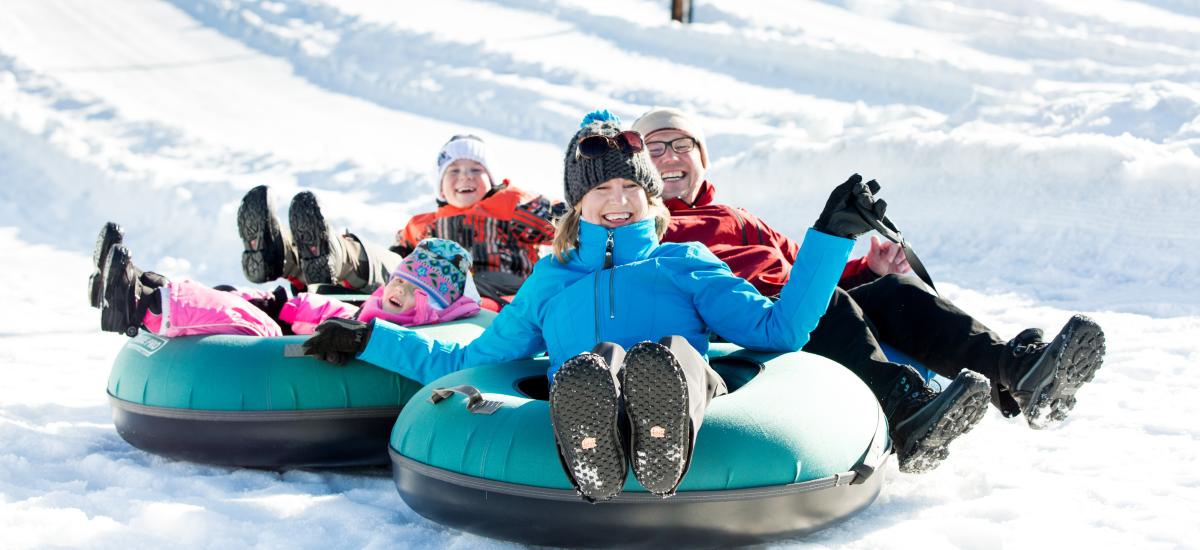 Family enjoying snowtubing at Gorgoza Park