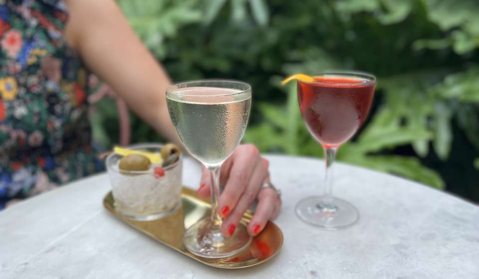 Columns Martini and Boulevardier Cocktails