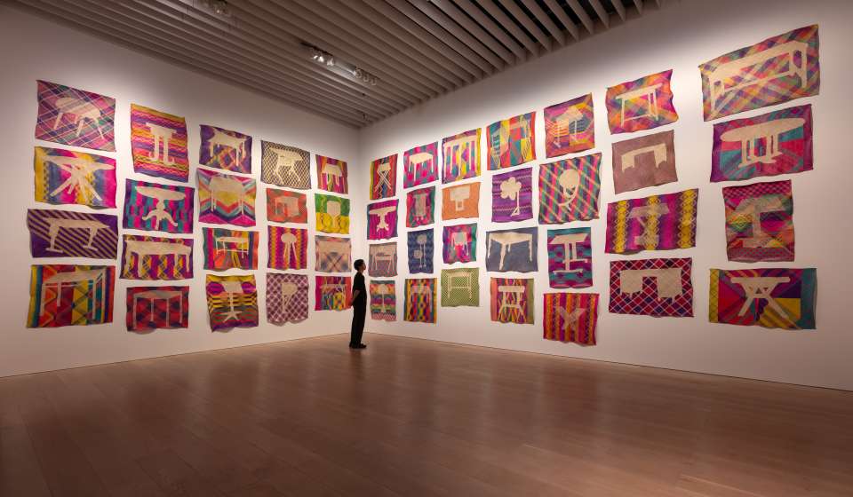 Prospect.6 - Yee I-Lann, with weaving by Roziah Binti Jalalid, Sanah Belasani, Kinnuhong Gundasali, Koddil Tamunang, Darwisa Binti Omar; Tikar Reben, 2020.