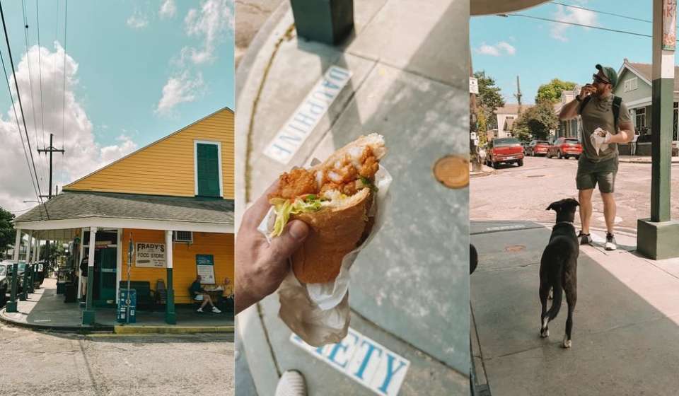 A Po-Boy Outside of Frady's One-Stop Food Store