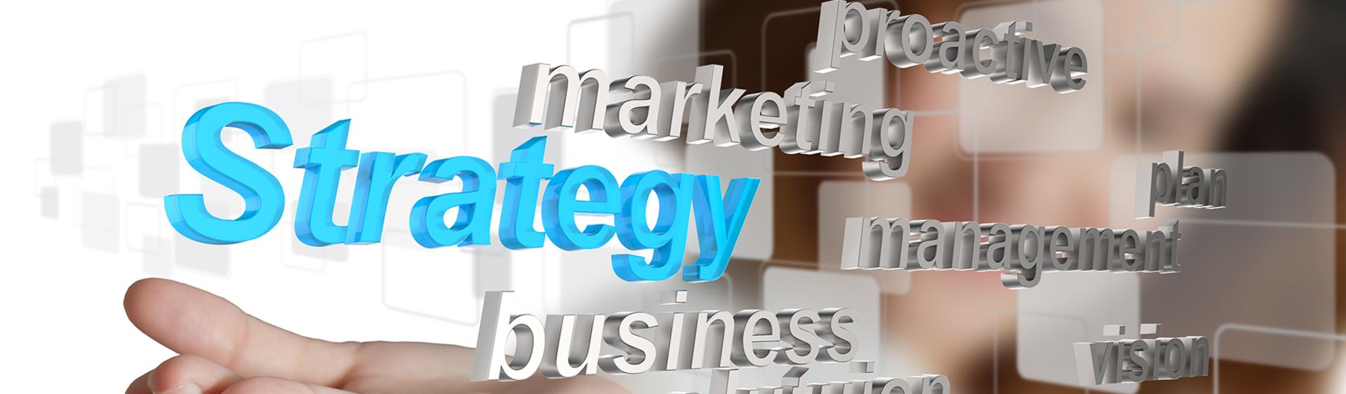 An amalgam of business words, with "Strategy" the most prominent.