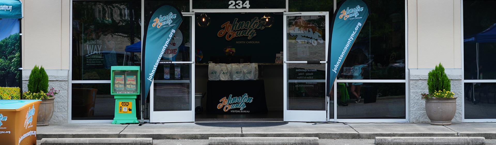 The front of the visitors bureau for Johnston County, in Smithfield, NC.