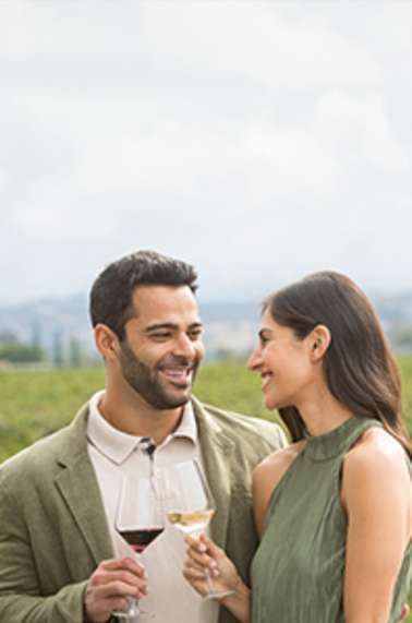 Couple in the vineyards