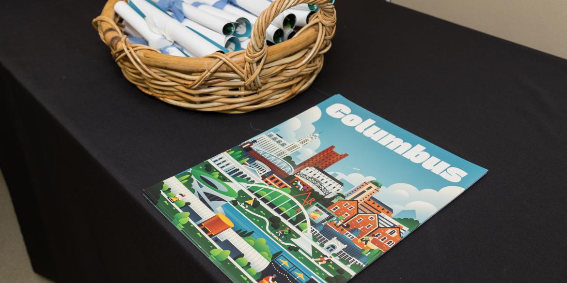 Columbus Visitor Guides on table