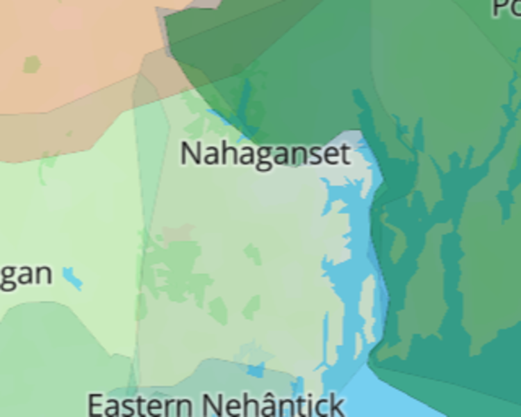 Map of Rhode Island Native American Tribes