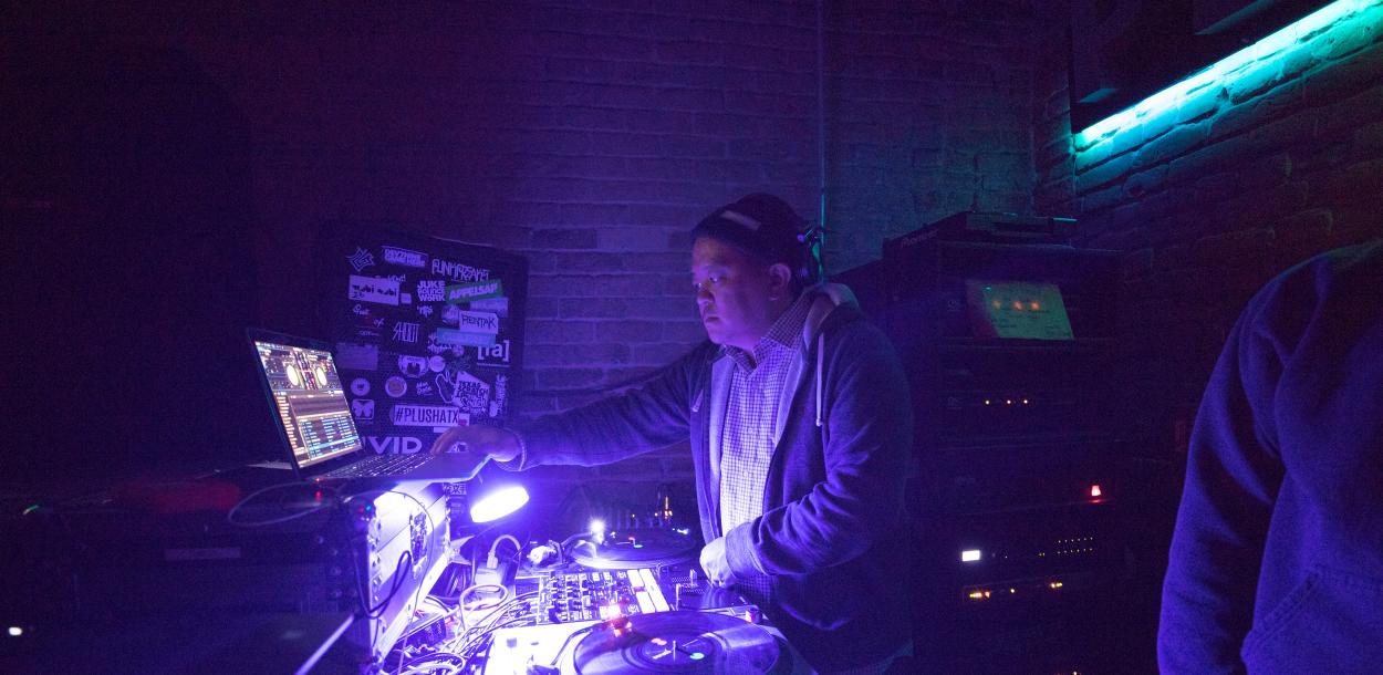 Chef and DJ Takuaya Matsumoto at Plush venue in austin texas