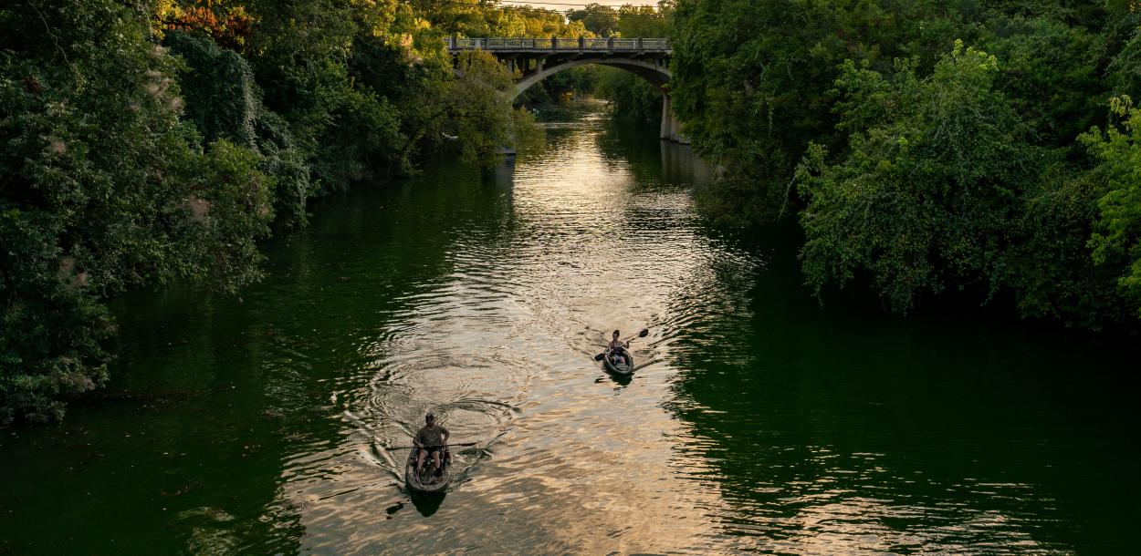 Barton Creek Kayakers near Zilker Park in Austin Texas