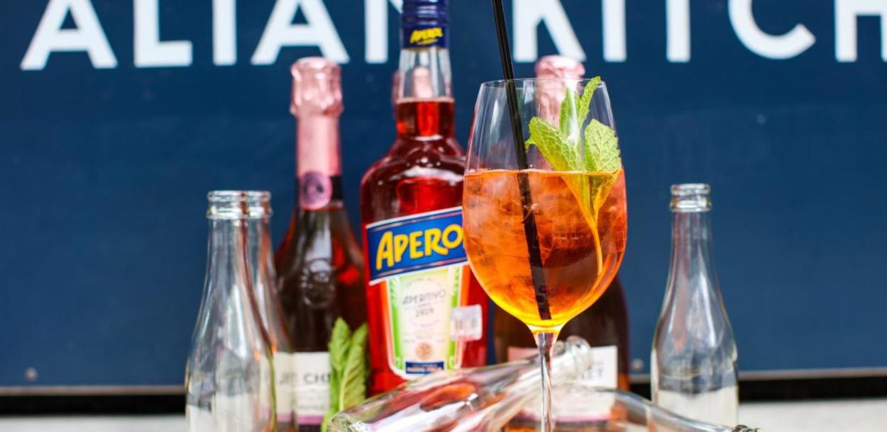 Aperol Spritz cocktail kit from Juliet Italian Kitchen in Austin Texas