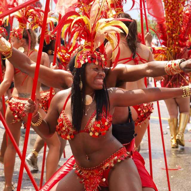 Dancers take part in Toronto's Caribbean Carnival festival