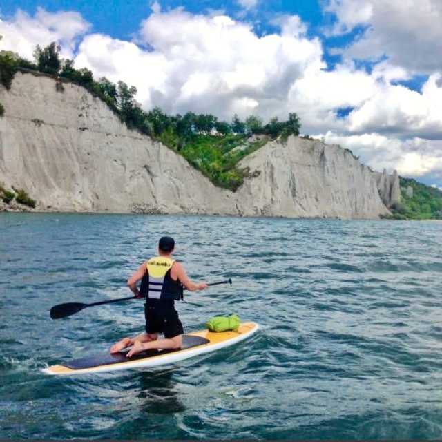 Paddleboarding at the Scarborough Bluffs