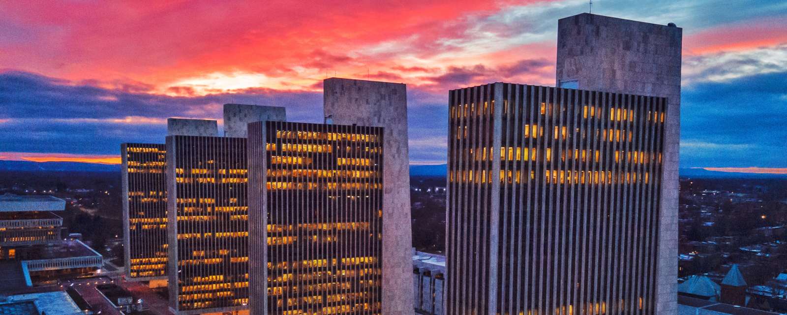 Empire State Plaza Winter Sunset