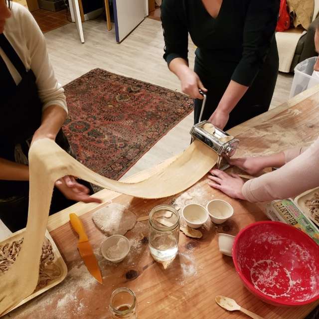 Mud Lab making pasta from scratch event