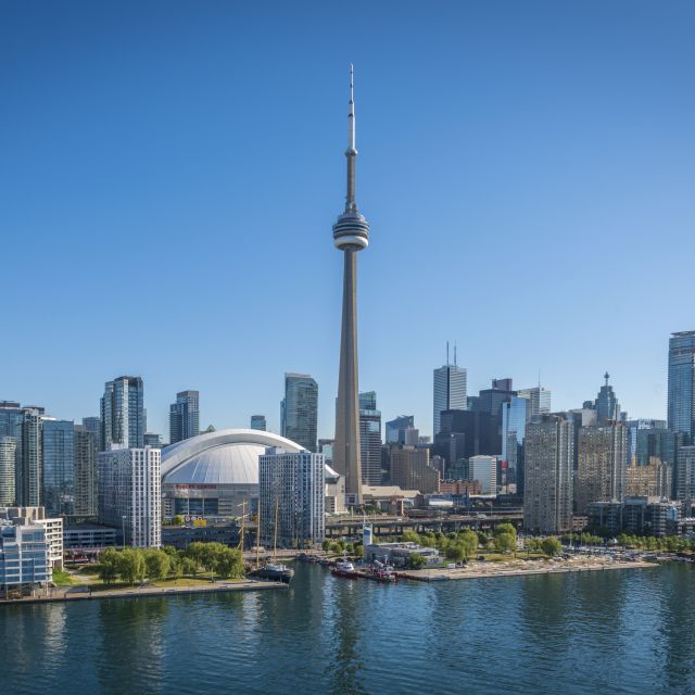Toronto skyline under sunny summer skies