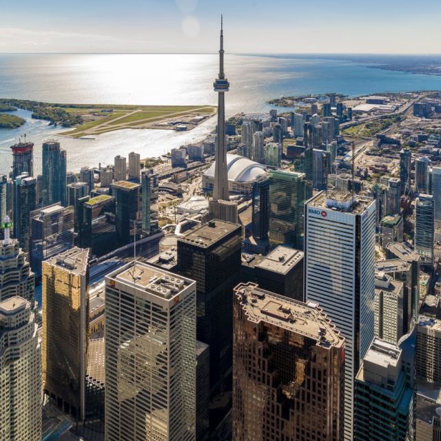 The Toronto skyline from the air