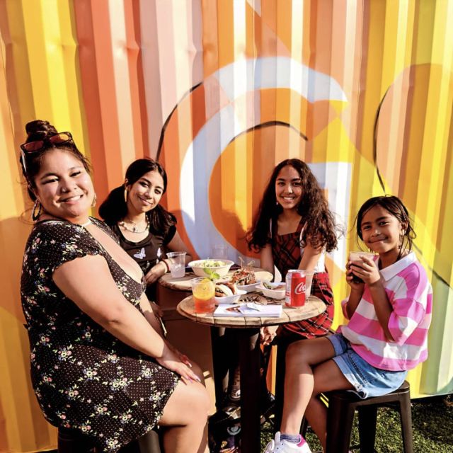 A family at Stackt Market In Toronto, Ontario