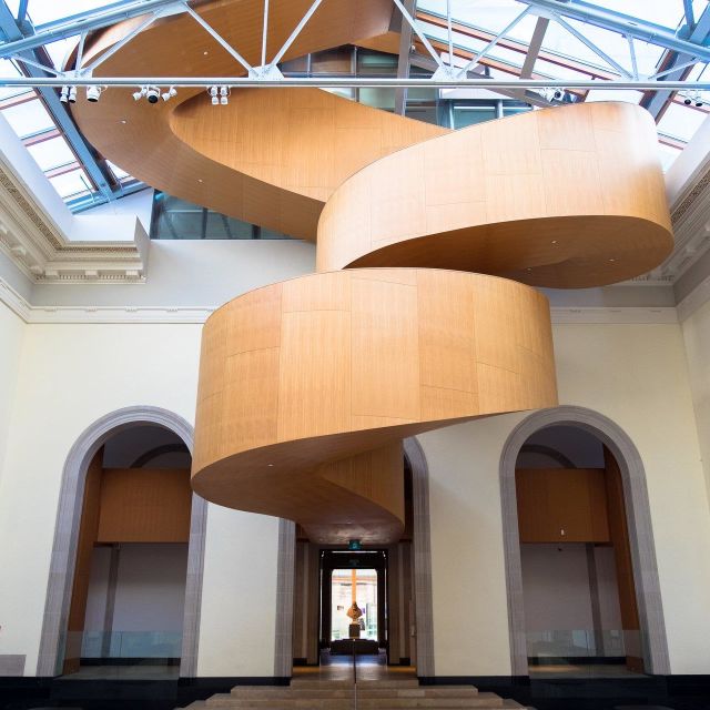 The spiral staircase in the Art Gallery of Ontario was designed by Canadian architect Frank Gehry