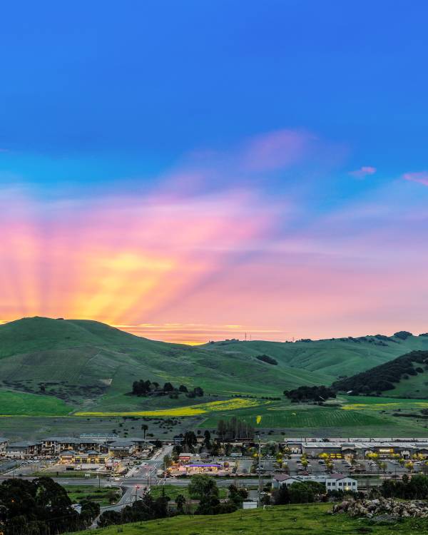 Sunset over American Canyon, Napa Valley