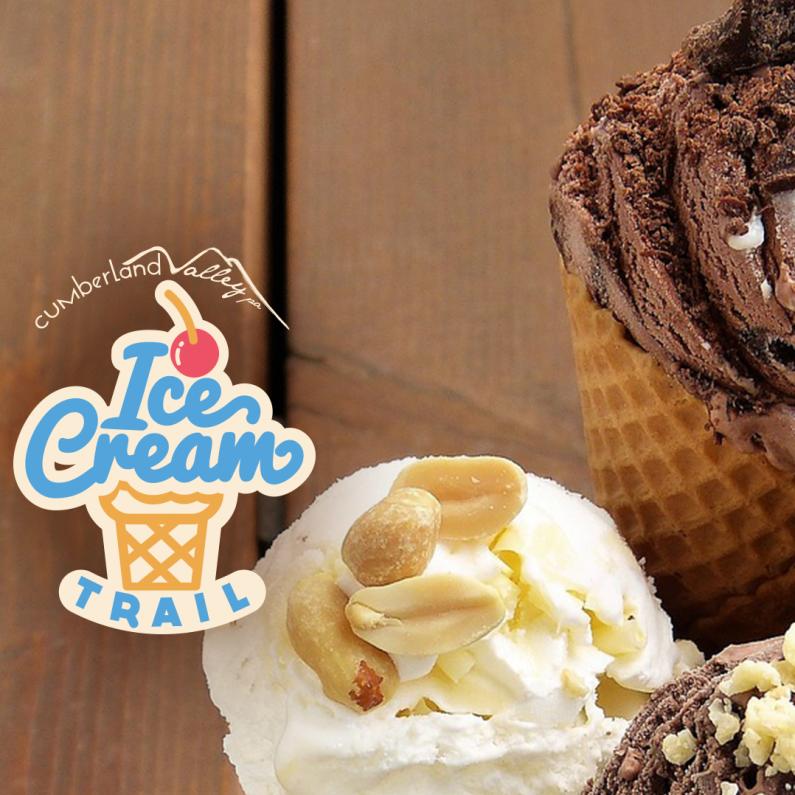 Ice Cream Cones and Cumberland Valley Ice Cream Trail Logo