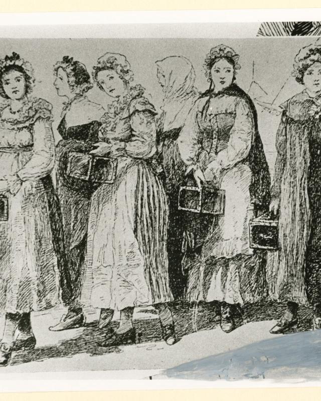 The Arrival of the Casket Girls (Illustration)
