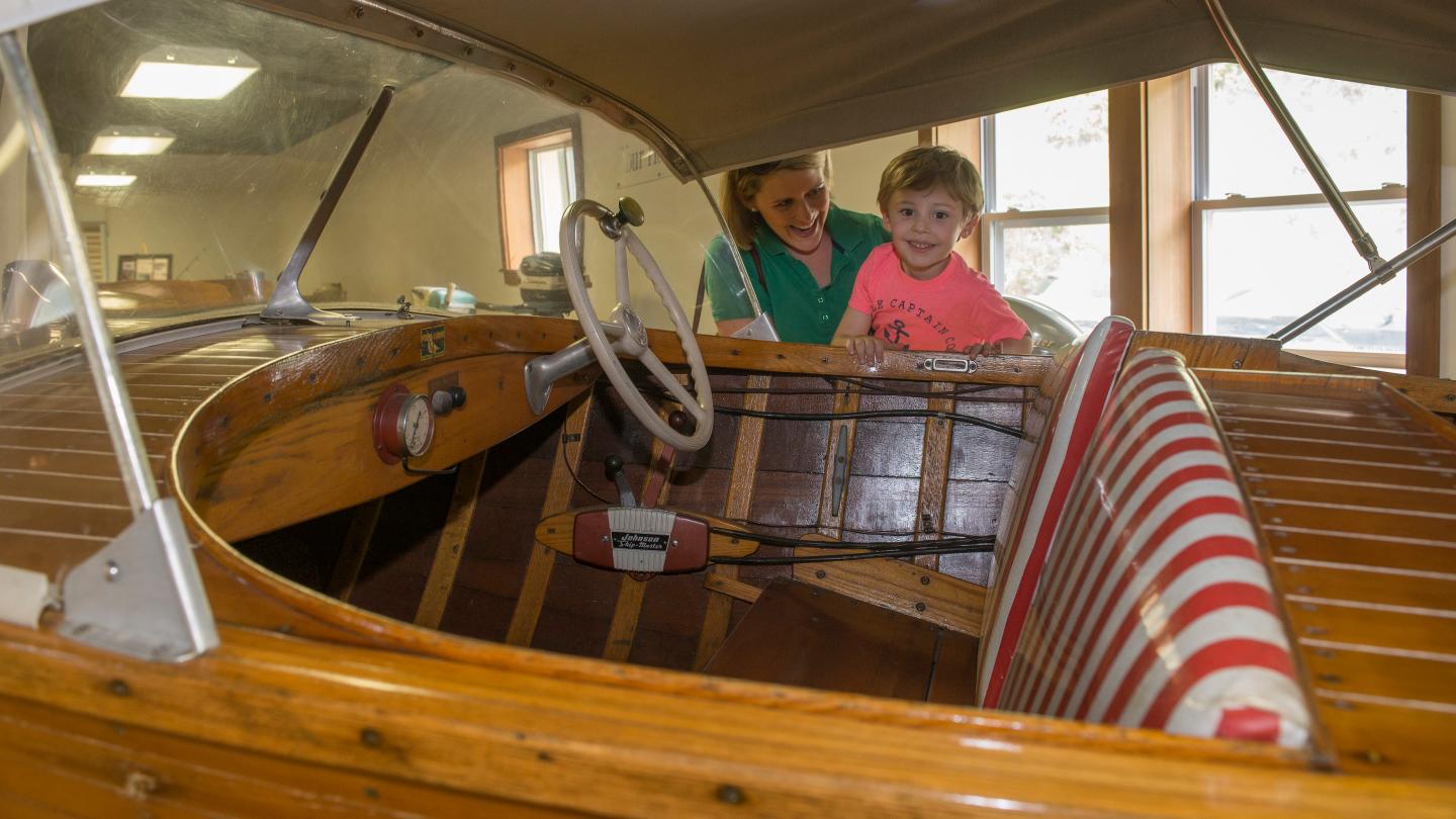 kid at Finger lakes boating museum