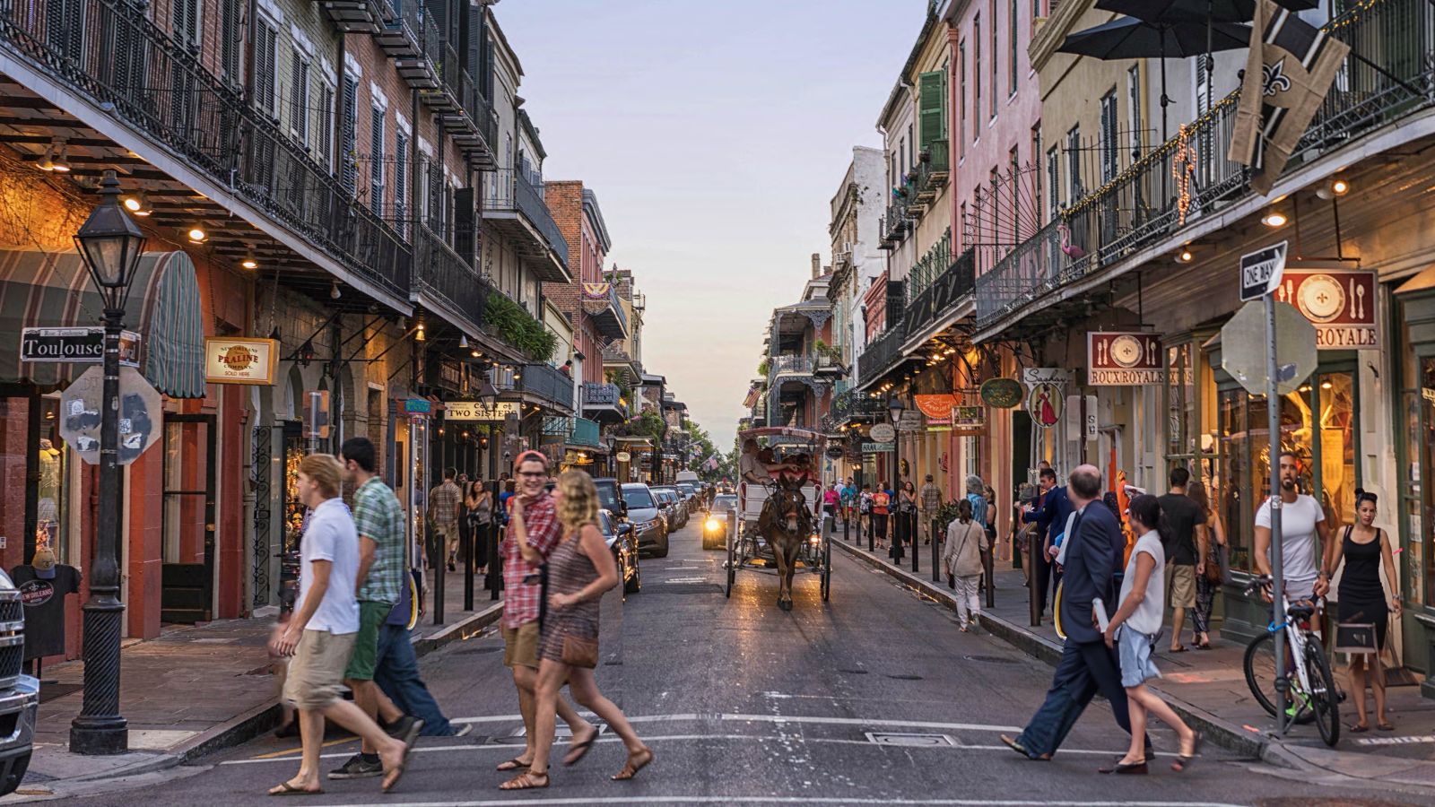 Royal Street in the historic New Orleans French Quarter