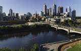 Melbourne Southbank, the Yarra River and city skyline