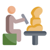 Woodcarving illustration icon