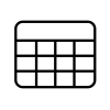 Black and white icon of a calendar