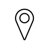 Black and white map pin icon