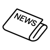 Black and white newspaper icon with the word News on it