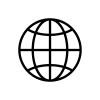 Black and white globe/sphere icon