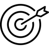 Icon of a target with an arrow in it