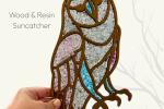 Paint & Sip: Crushed Glass Owl Wood & Resin Suncatcher