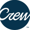 Crew Supply Co. logo features the word "Crew" in cursive inside a navy blue circle