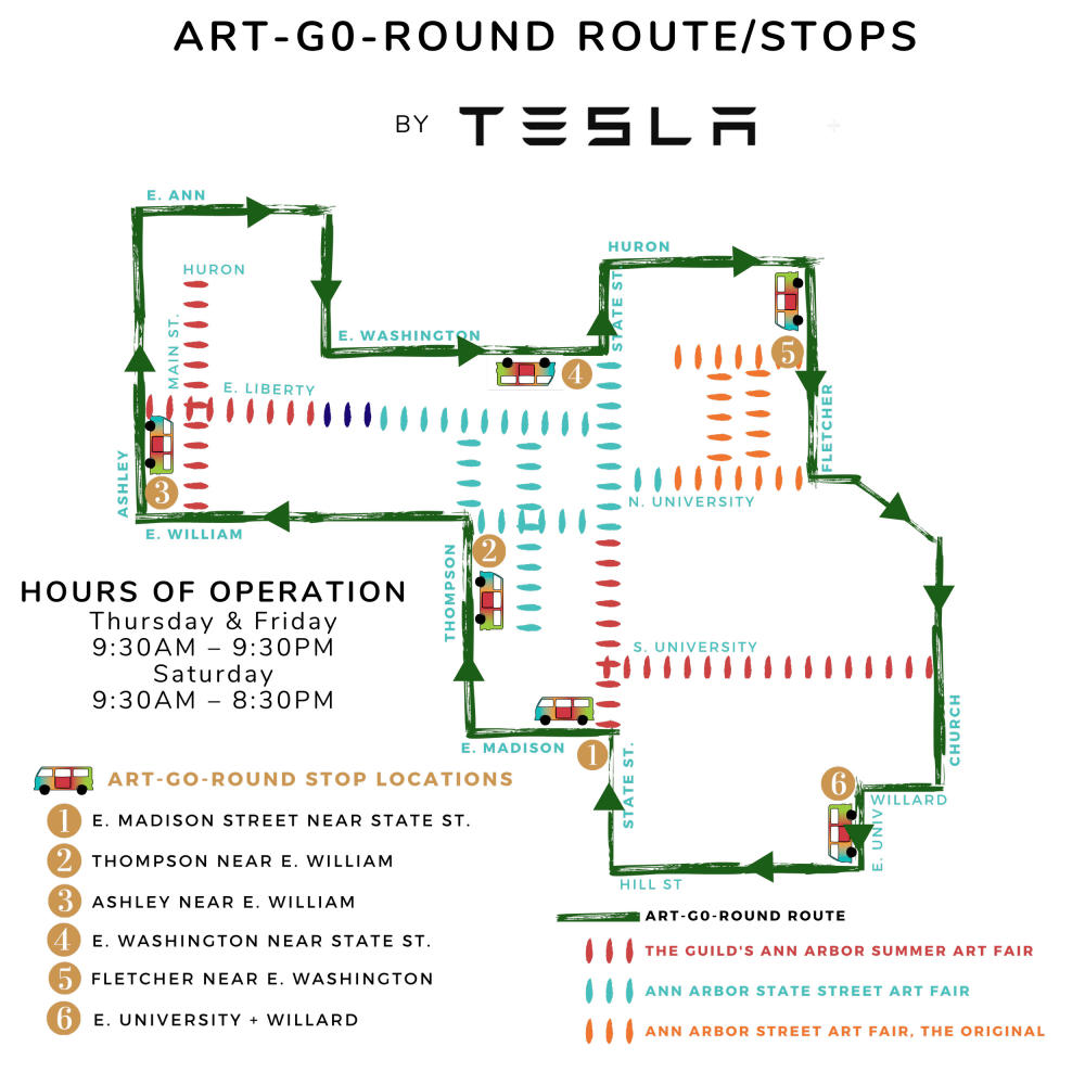 Ann Arbor Art Fair Art-Go-Round map