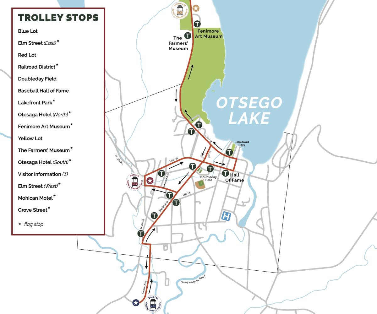 Cooperstown Trolley Map