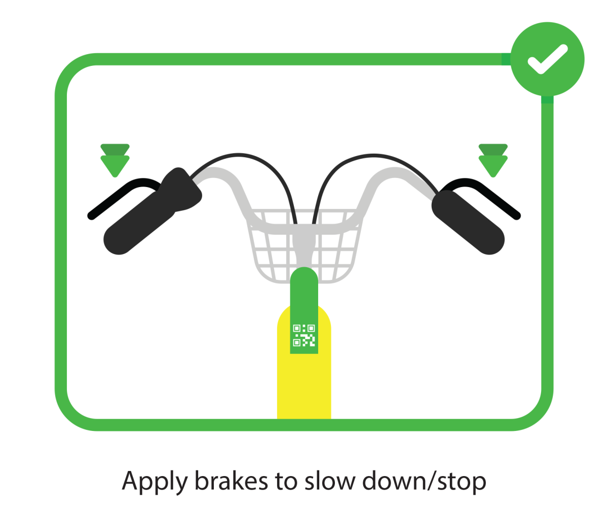 Apply brakes to slow down/stop your electric scooters
