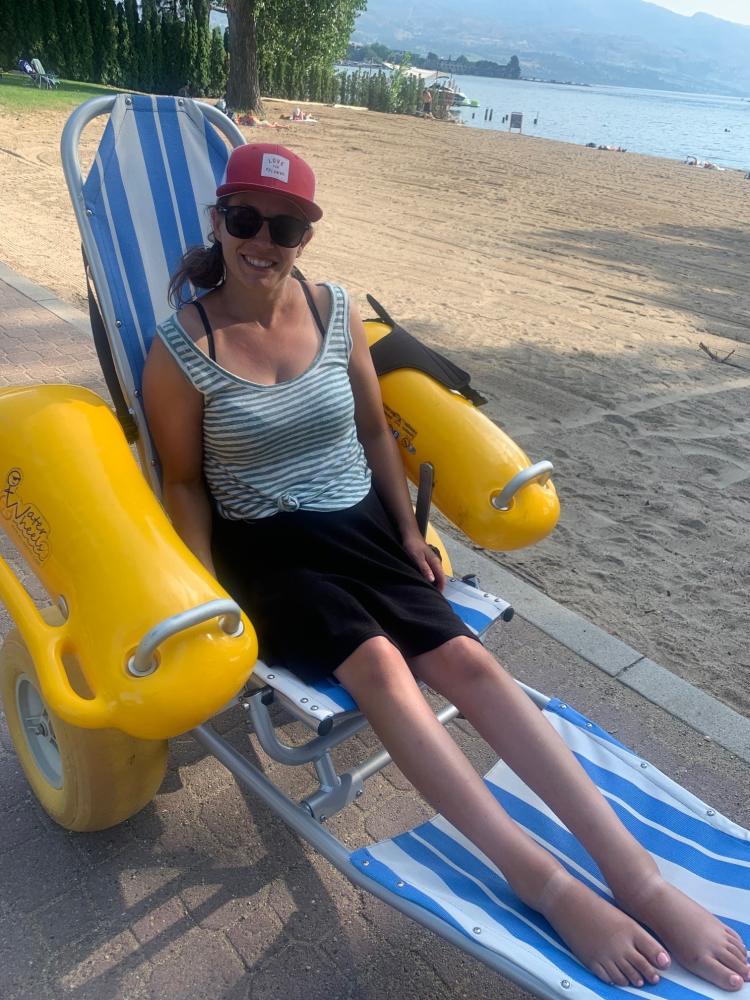Cara in Beach Wheelchair